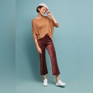 NEW w/TAGS PAIGE Nellie High-Rise Old Rose Velvet Culotte Jeans Women's Size 32